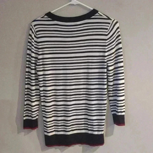 41 Hawthorn long sleeve‎ white black stripe modal/silk sweater women's medium - Picture 5 of 5